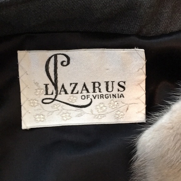 Lazarus of Virgina VINTAGE GRAY WOOL button UP LONG SWING COAT - Picture 10 of 13